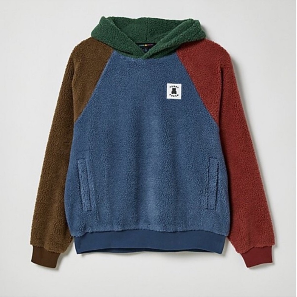 Teddy Fresh Unisex Color Block Sherpa Sweater